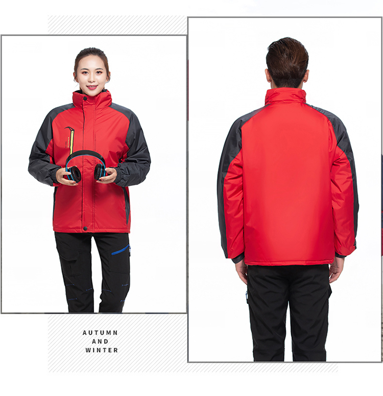 Waterproof fake zipper jacket with silk cotton lining H22-801