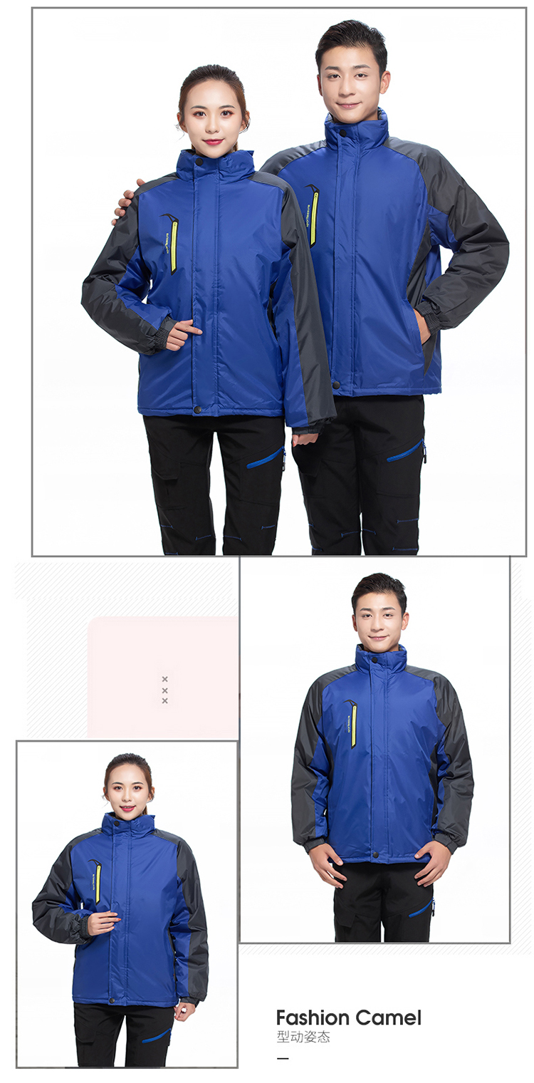 Waterproof fake zipper jacket with silk cotton lining H22-801