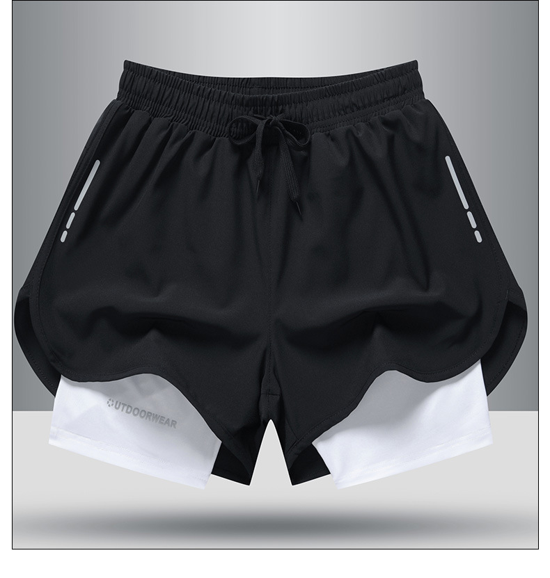 120g four-sided stretch casual sports fake two-piece shorts 176-A2201