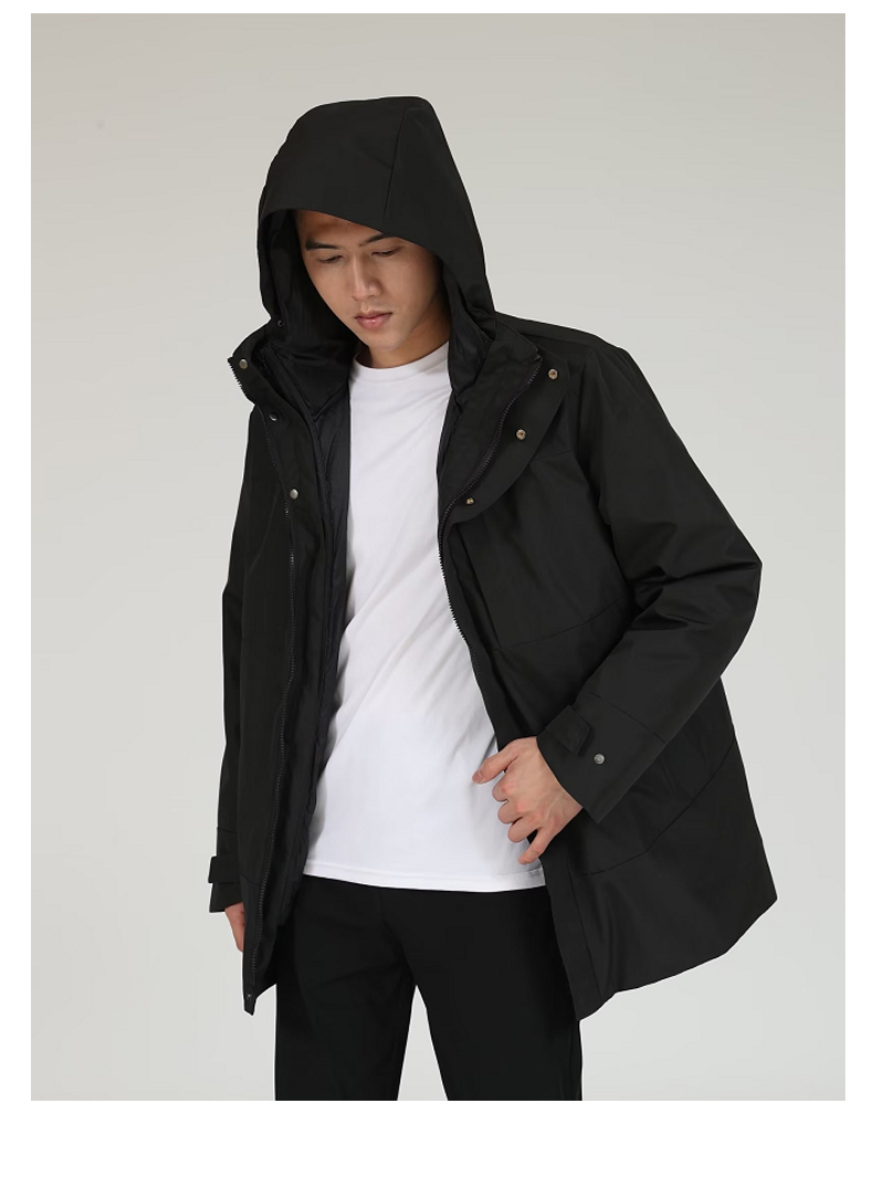 Men mid-length down jacket with detachable liner ZT1-9300