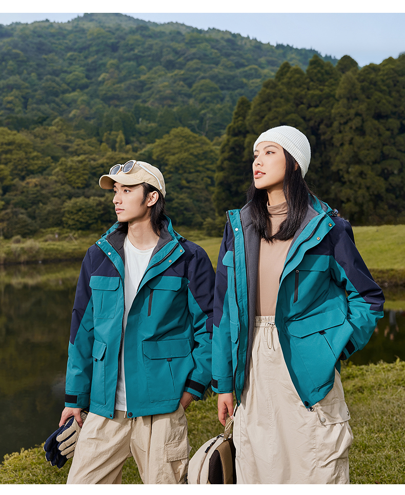 Outdoor sports polar fleece liner three-in-one jacket couples S02-955