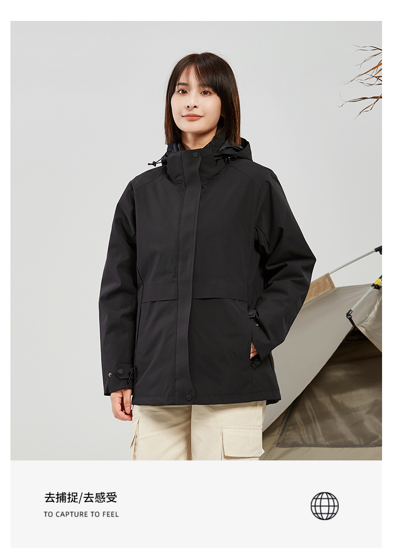 Down lining thick warm three-in-one jacket for women KJ-62305A