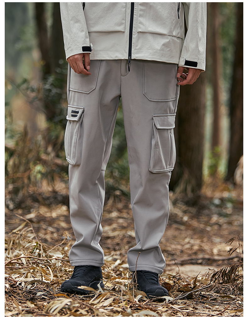 Outdoor multi-pocket functional men and women workwear soft shell trousers KD2-L158217