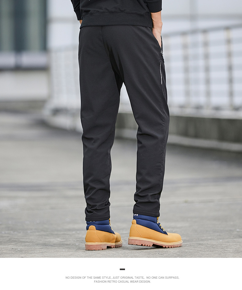 Warm lambskin men outdoor soft shell trousers KD2-L9658