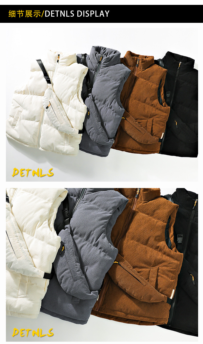 Simple solid color sleeveless warm thickened vest KD3-41-MJ-K802