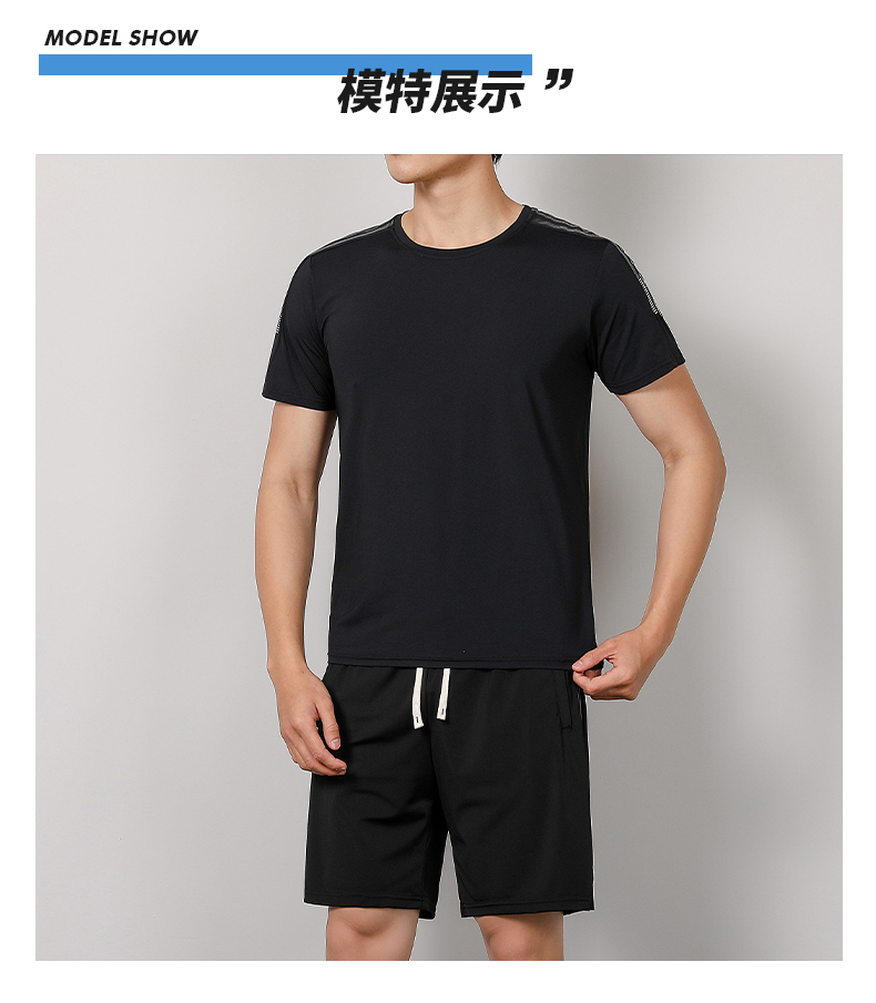 Cool black technology short-sleeved suit KC1-8003