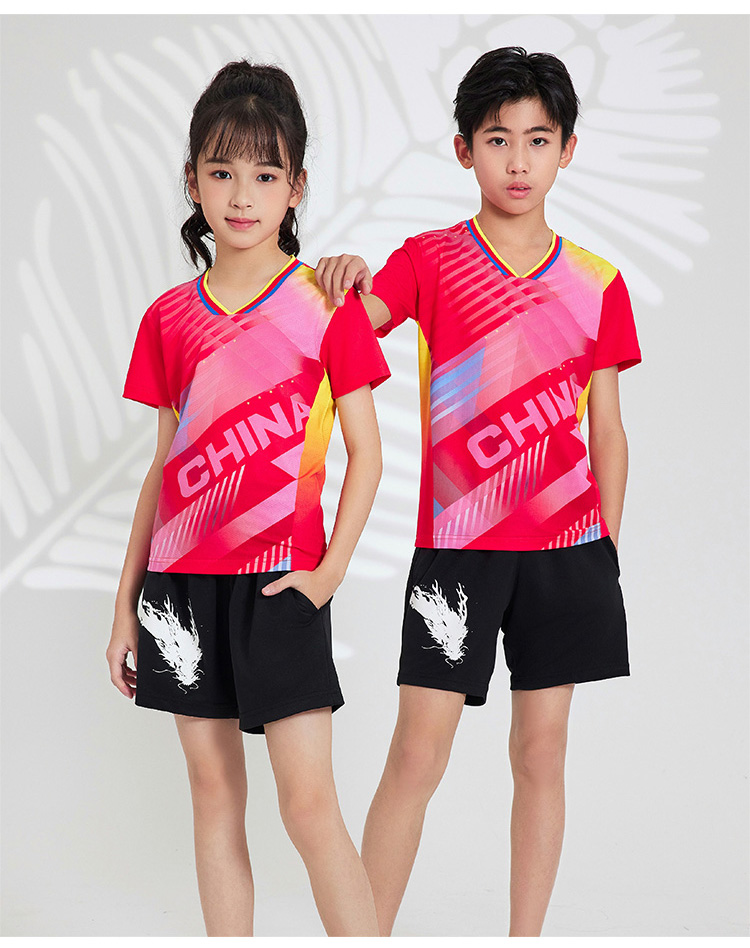 Table tennis, badminton and volleyball breathable and dry sports competition uniform single top GB8-8906 children