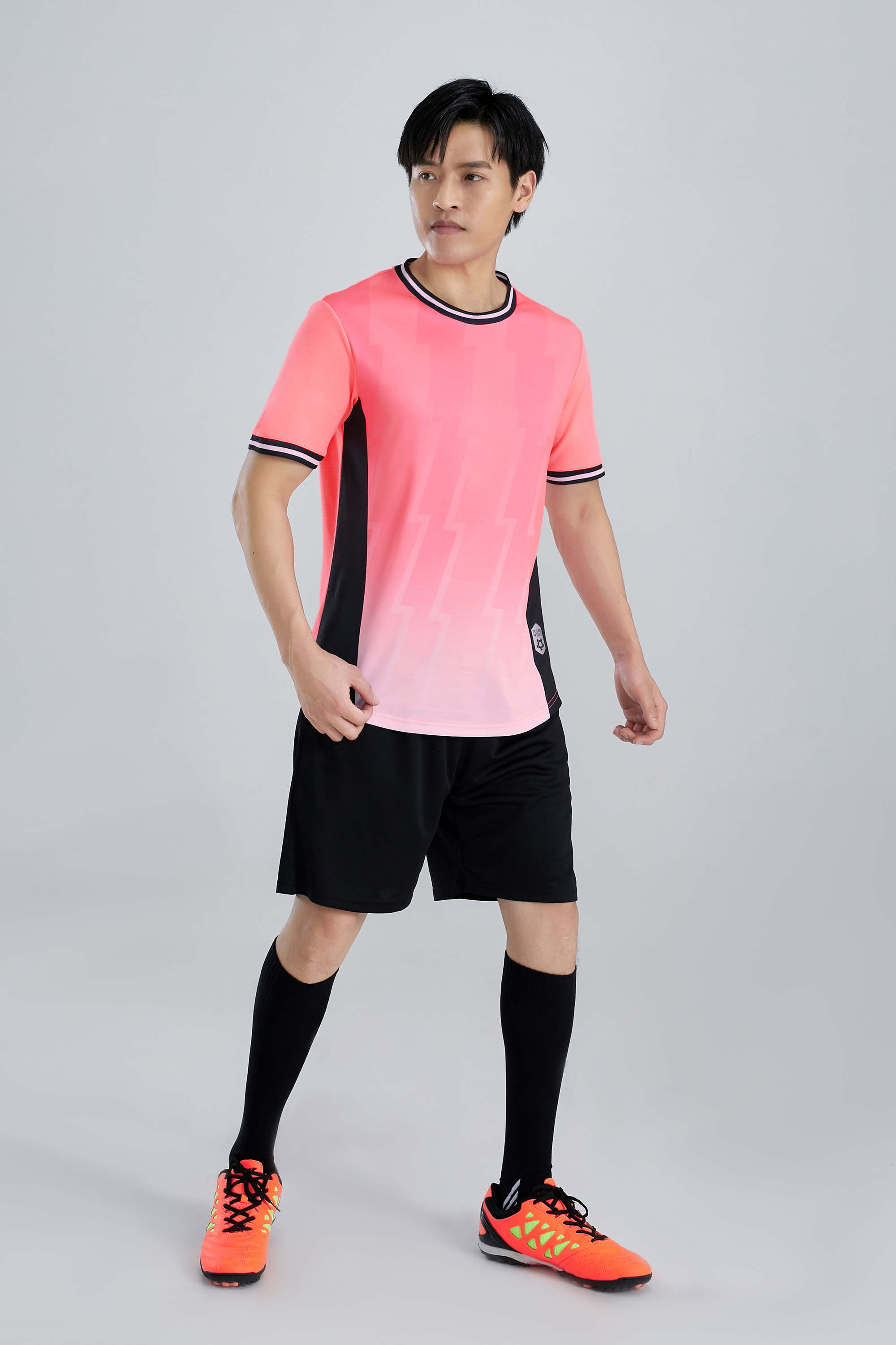 Gradient striped collar football training suit for adults GR4-D8863