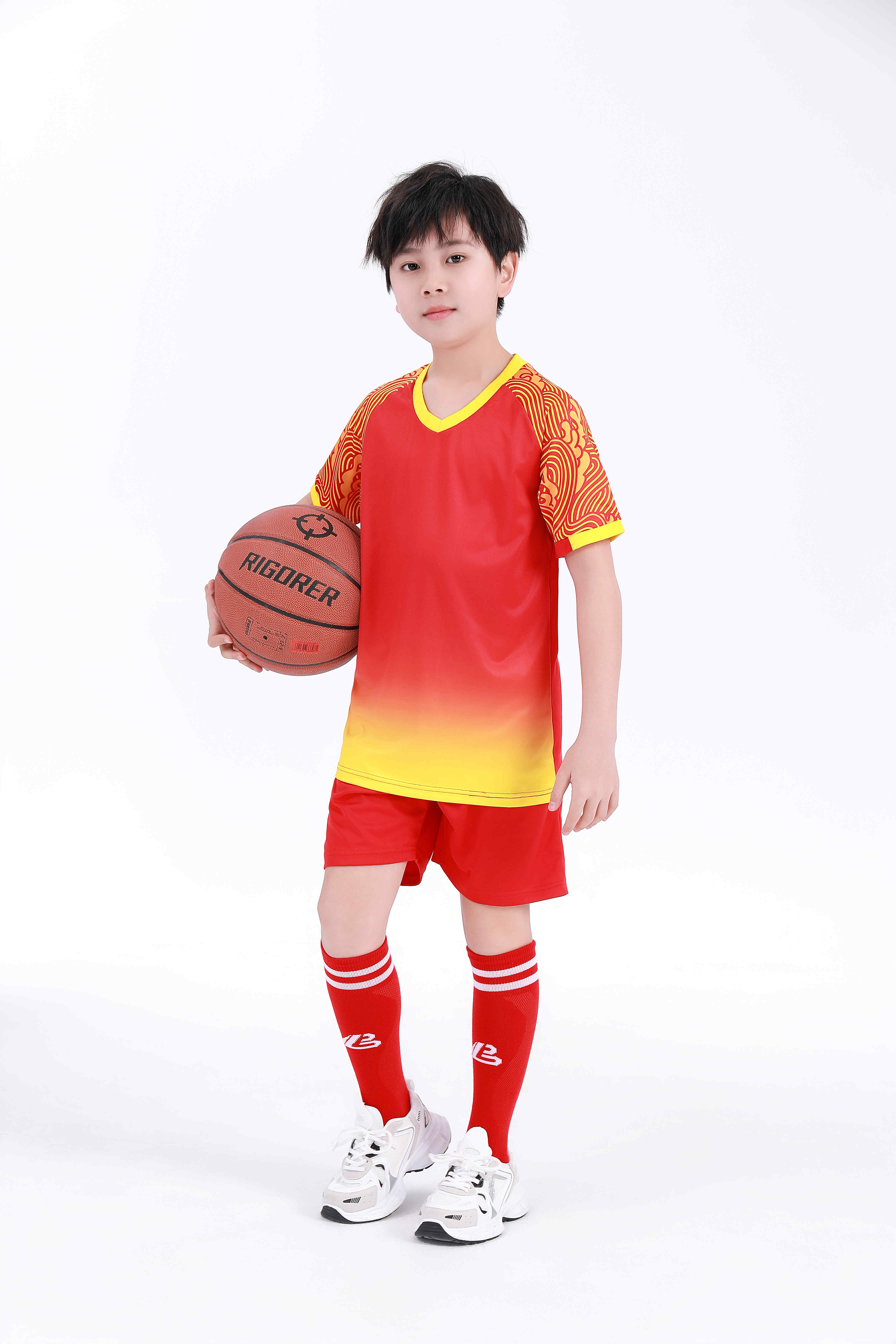 Gradient color football training suit for children GY6-0751