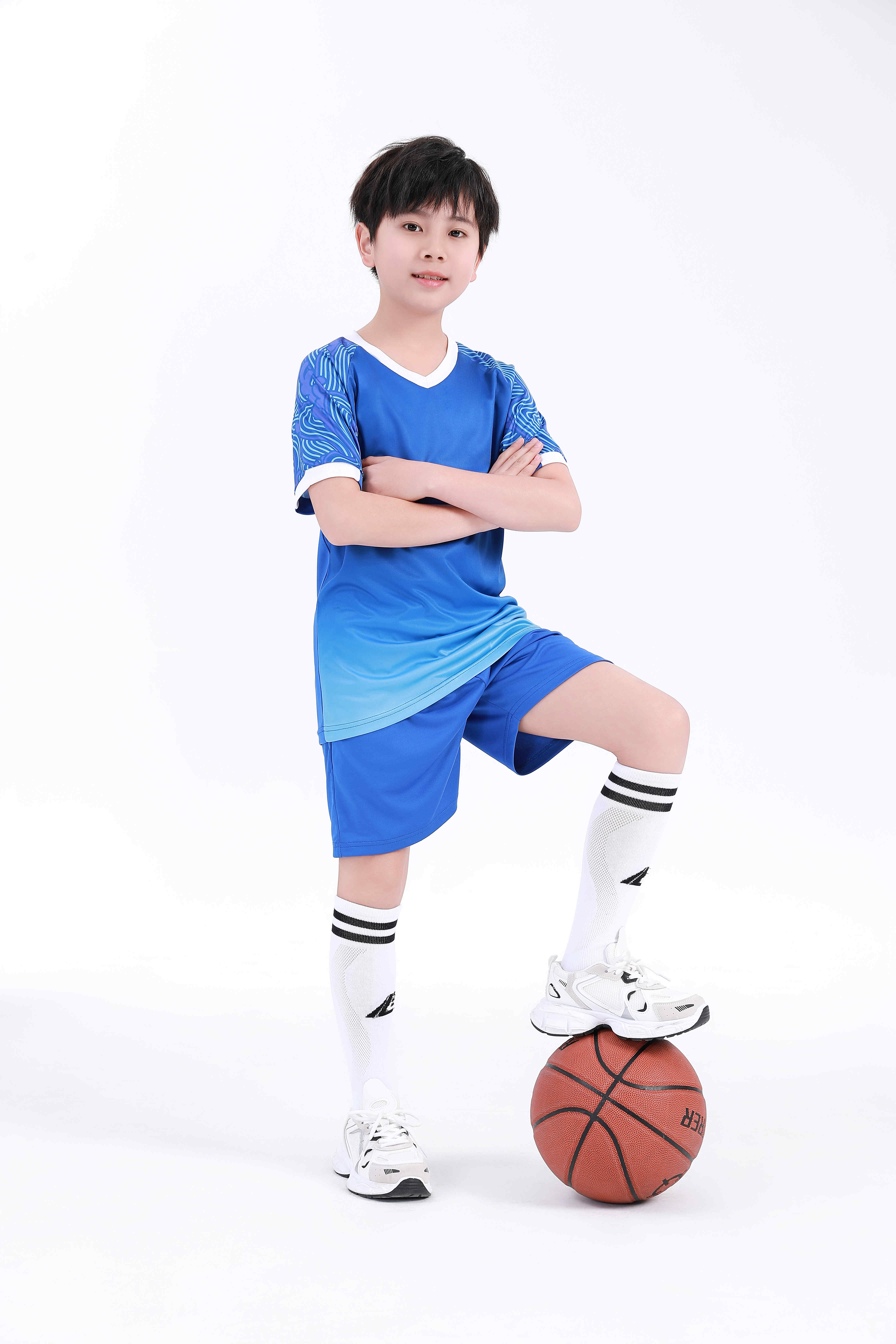 Gradient color football training suit for children GY6-0751