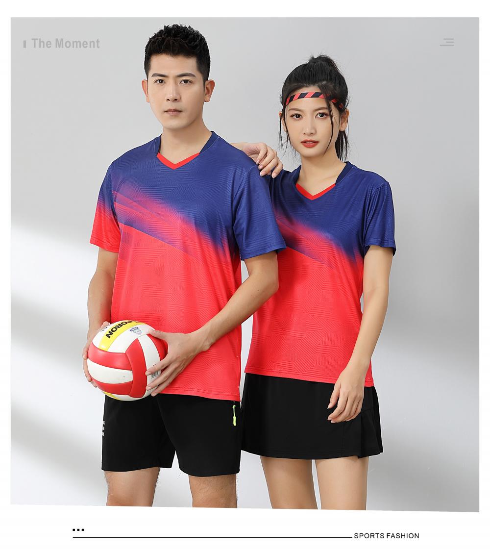 Sports quick-drying short-sleeved V-neck training suit badminton suit 120-1896 adult style