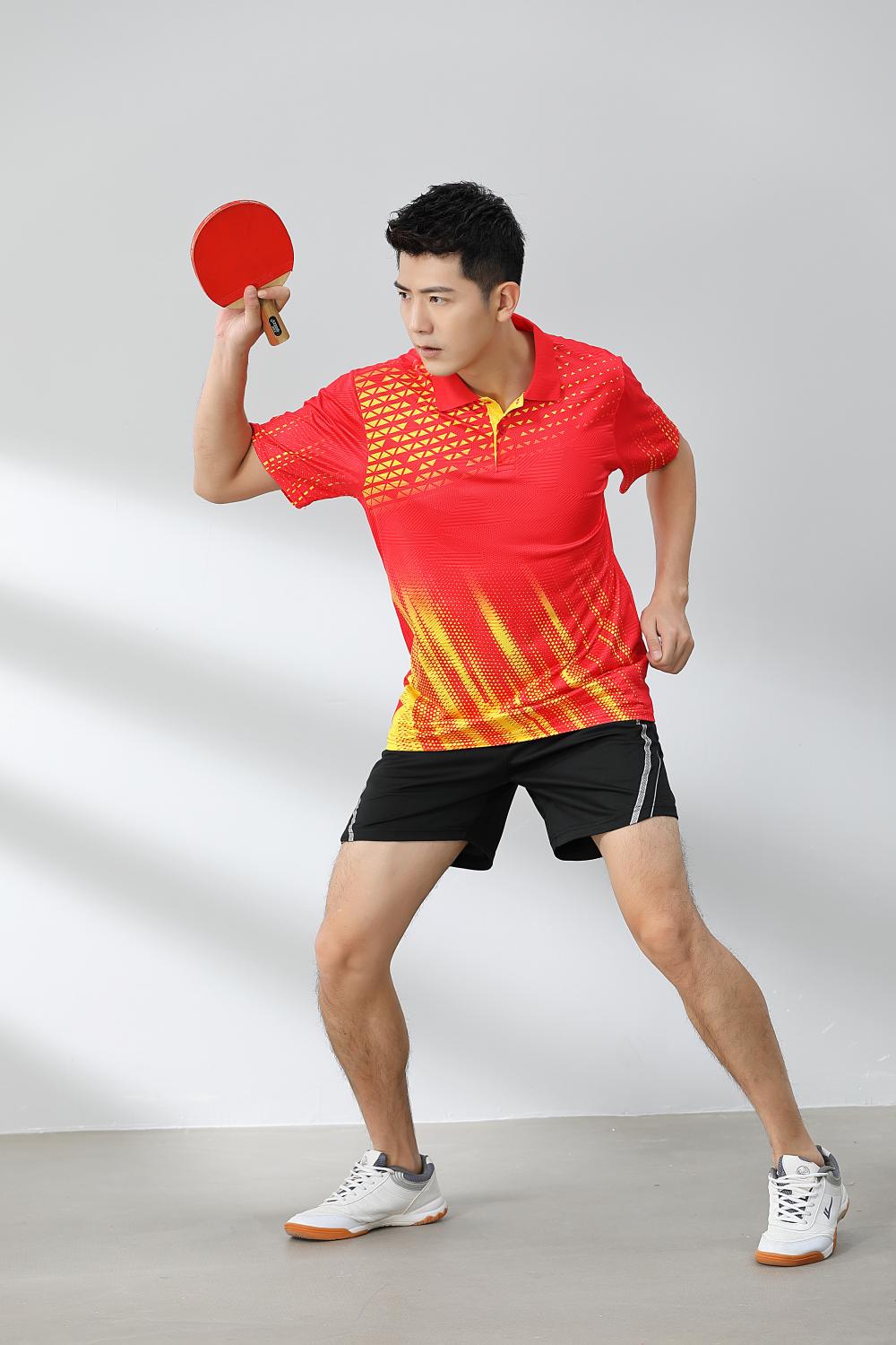 Short-sleeved lapel breathable quick-drying badminton suit 120-1897 adult version