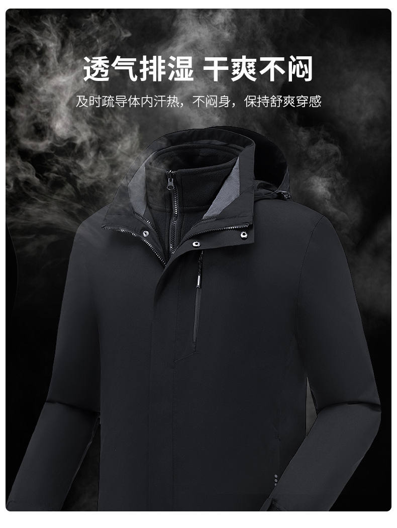 Mountaineering clothing waterproof and windproof three-in-one polar fleece liner jacket men KT2-110841