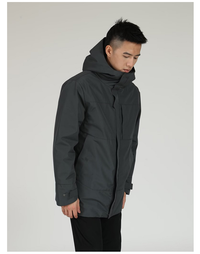 Men mid-length down jacket with detachable liner ZT1-9300