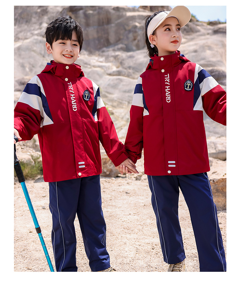 Polar fleece liner outdoor cold-proof jacket for children 894-6319 two-piece set