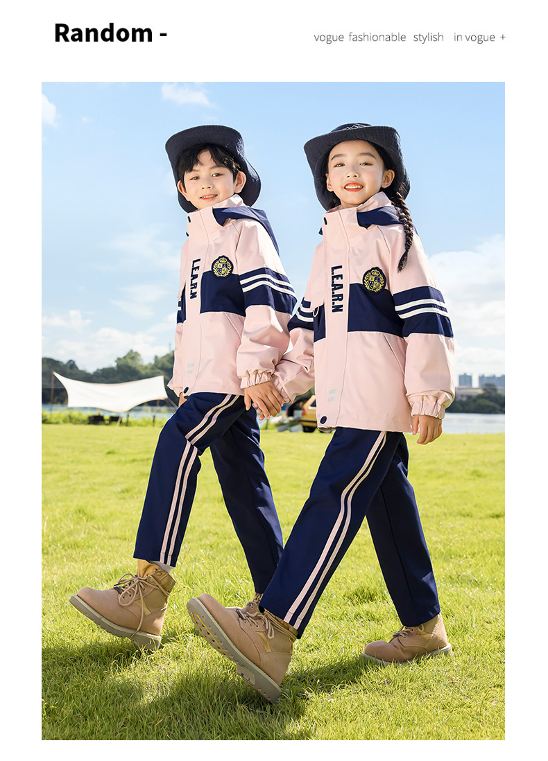 Campus style autumn and winter warm outdoor jacket for children 215-9118 two-piece set (with label)