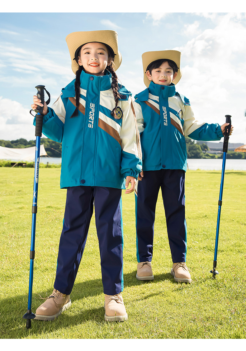 Campus style autumn and winter outdoor leisure jacket for children 215-9119 two-piece set (with label)