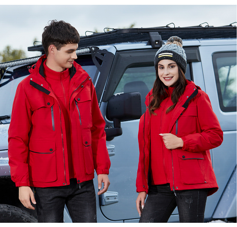 Outdoor polar fleece jacket for men and women couples three-in-one two-piece suit KF2-6088 polar fleece for women