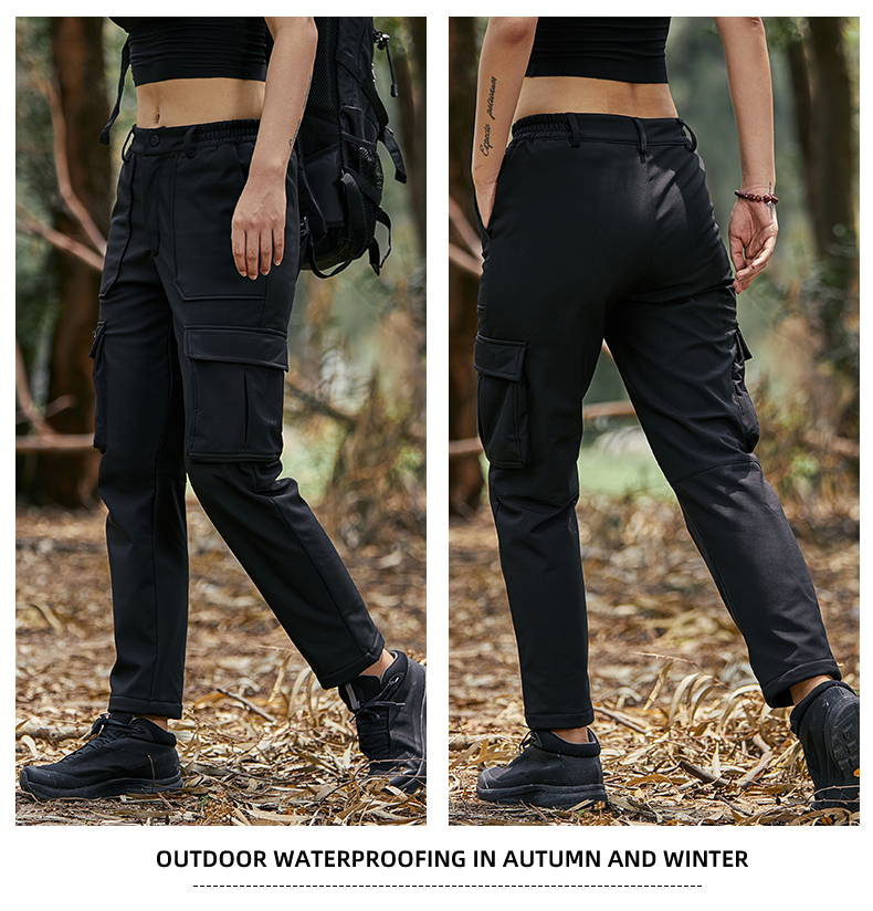 Outdoor multi-pocket functional men and women workwear soft shell trousers KD2-L158217