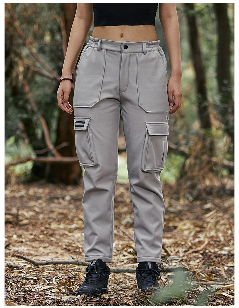 Outdoor multi-pocket functional men and women workwear soft shell trousers KD2-L158217