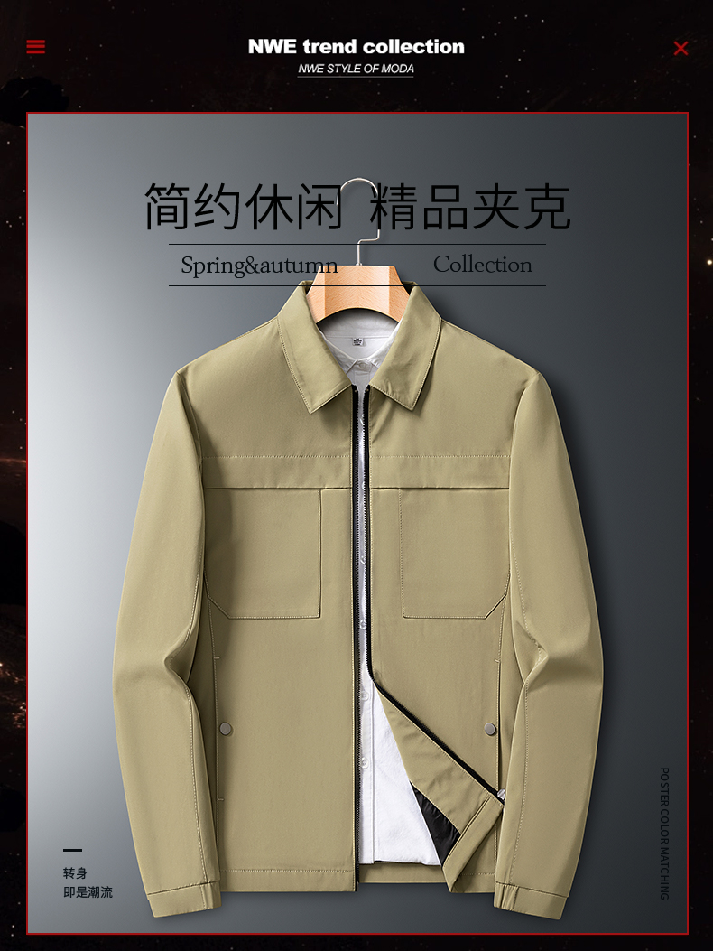 Oxford cloth casual jacket men coat KQ1-6917