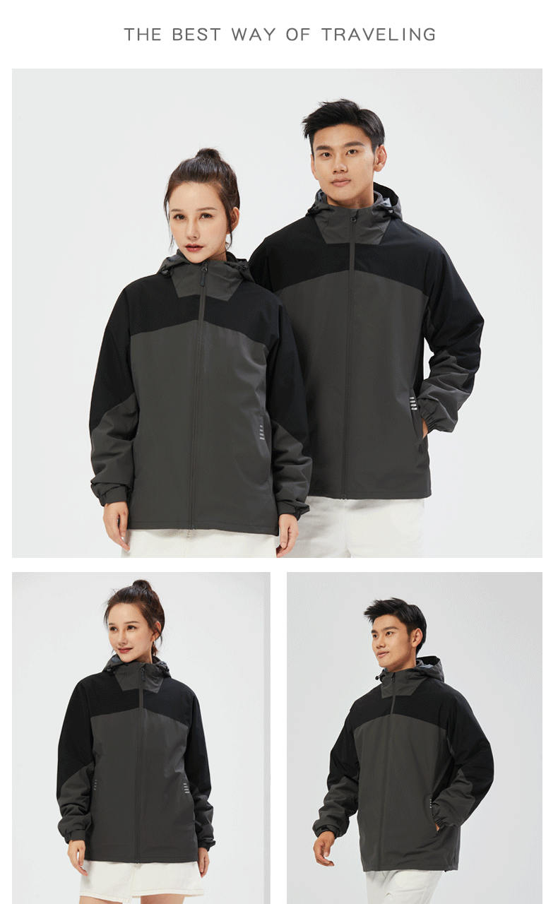 1400g high elastic polyester pongee double-sided polar fleece liner detachable three-in-one jacket general model YZ02-918