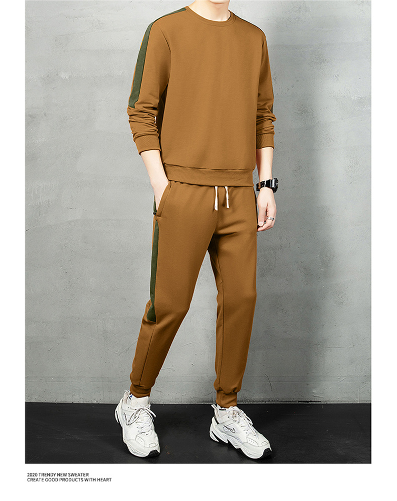 Round neck pullover morning running fitness sports suit KC1-1891 round neck two-piece suit