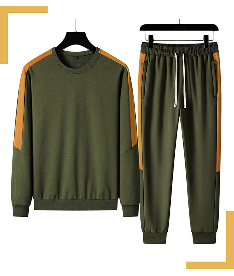 Round neck pullover morning running fitness sports suit KC1-1891 round neck two-piece suit