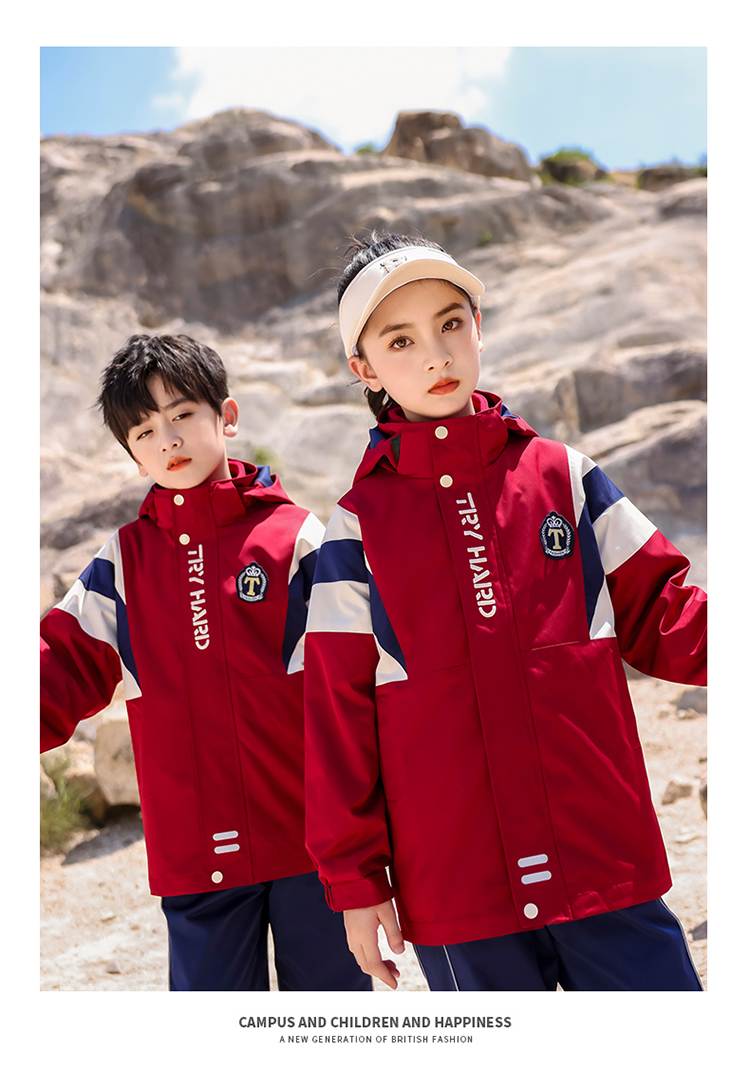 Polar fleece liner outdoor cold-proof jacket for children 894-6319 two-piece set