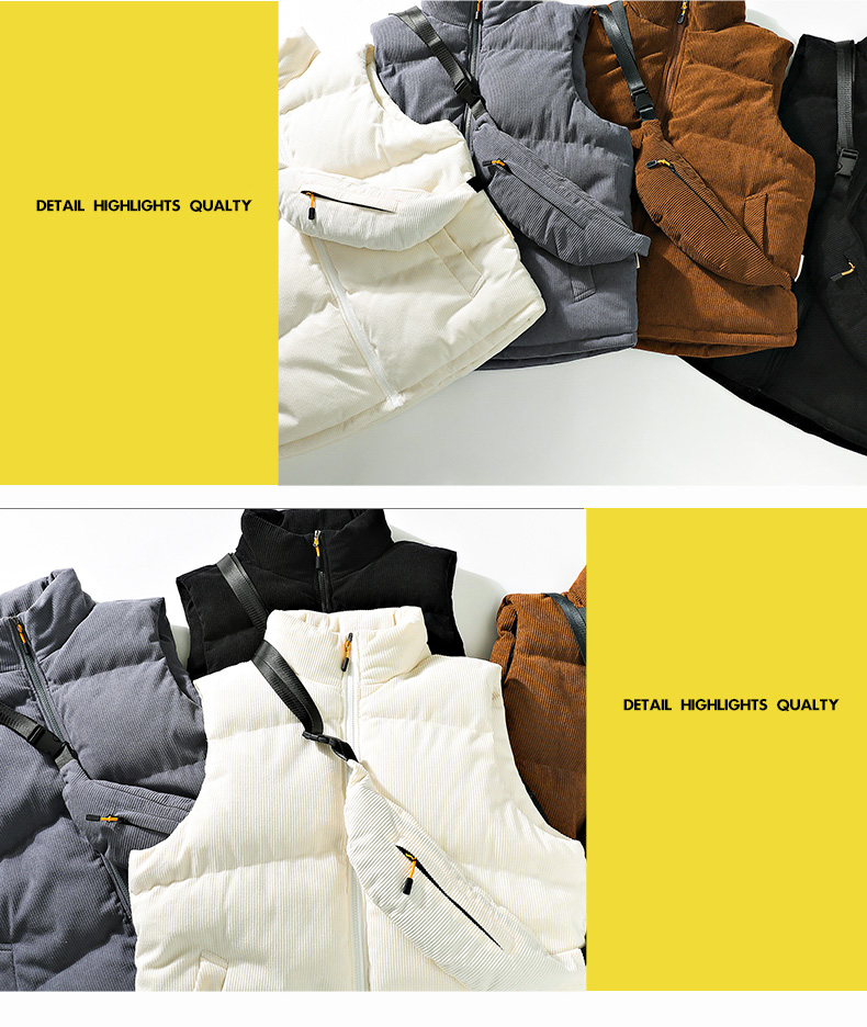 Simple solid color sleeveless warm thickened vest KD3-41-MJ-K802