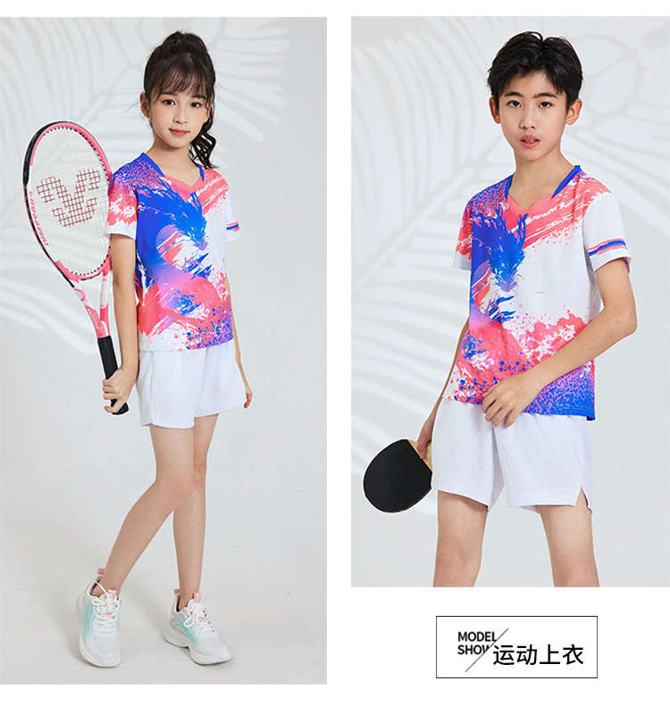 Table tennis, badminton and volleyball new breathable quick-drying sports competition uniform single top GB8-8904 children