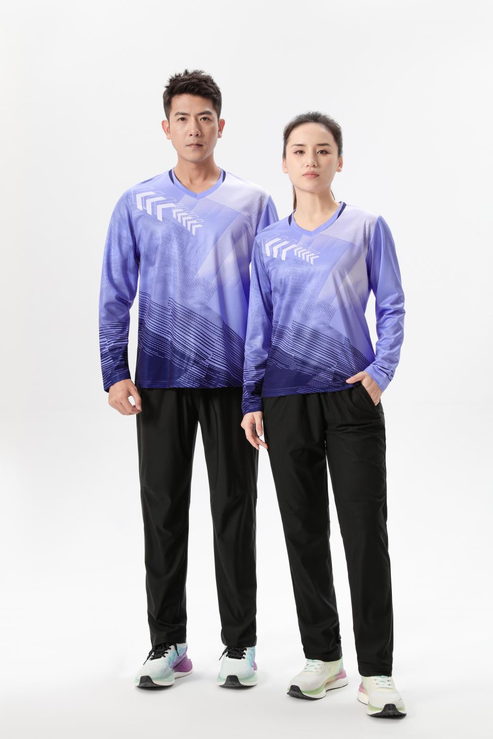 Table tennis badminton volleyball competition uniform sportswear long sleeve GB8-6623 men