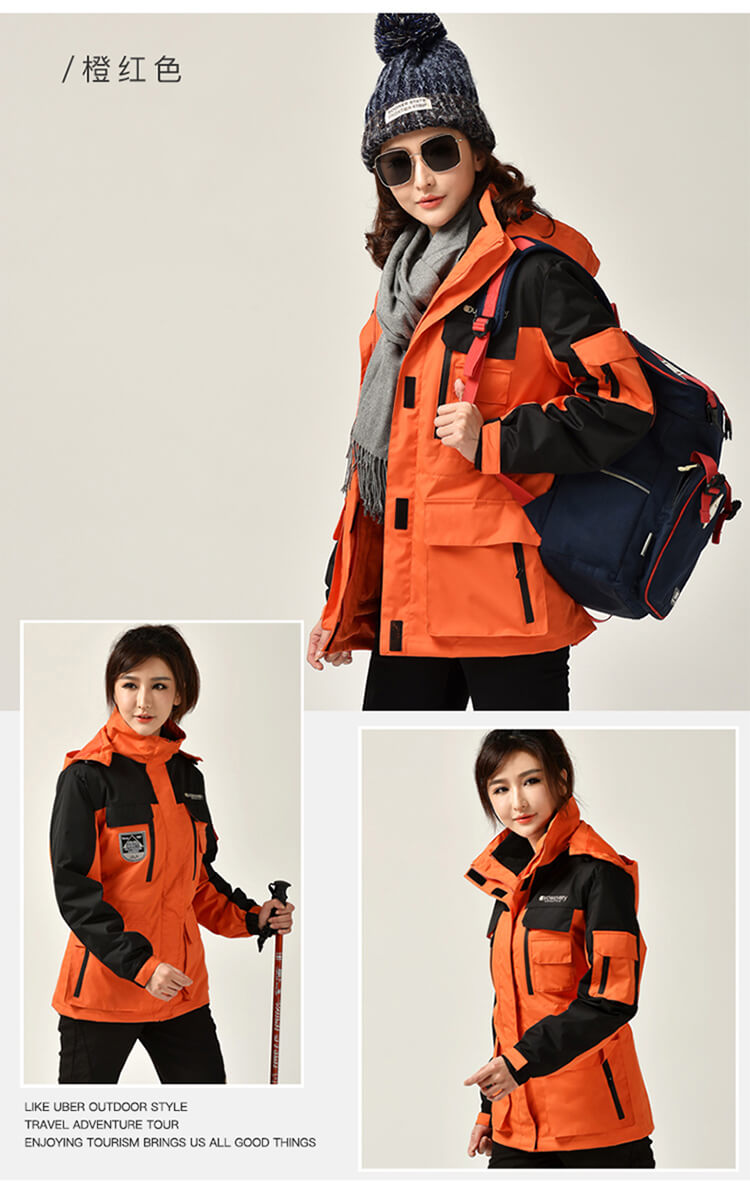 Outdoor windproof warm down cotton liner three-in-one jacket KL-91798