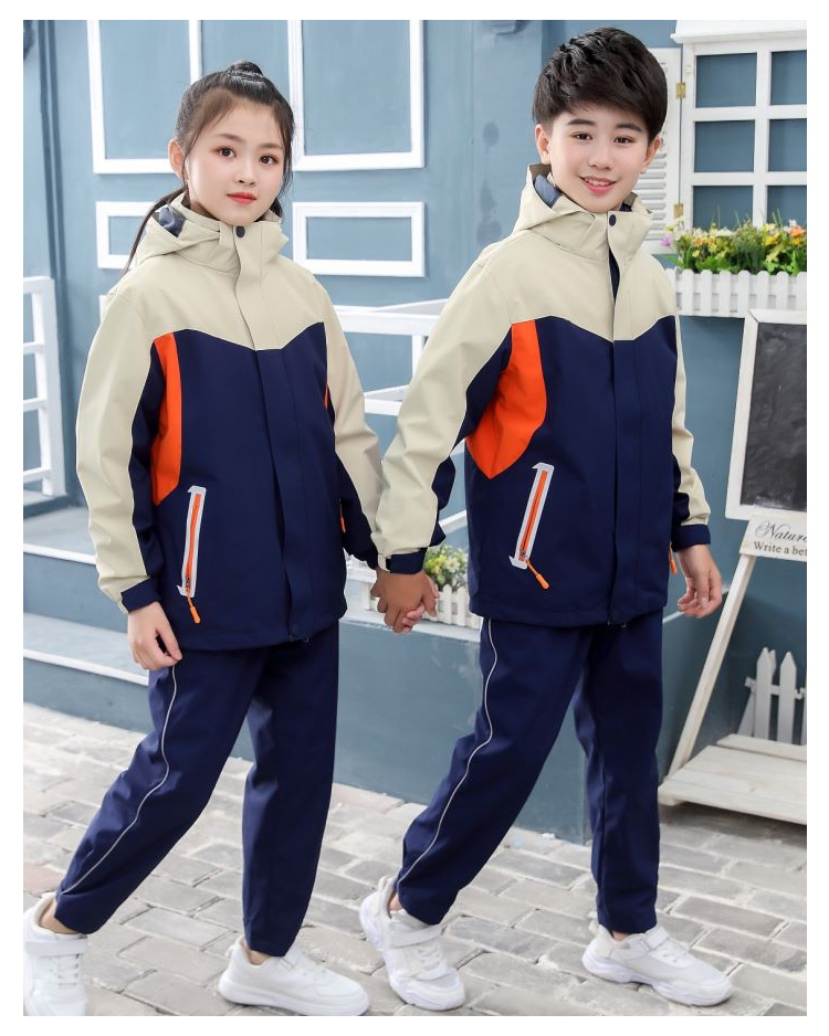 Double-sided polar fleece liner three-in-one detachable jacket school uniform suit Z11-X6 children suit