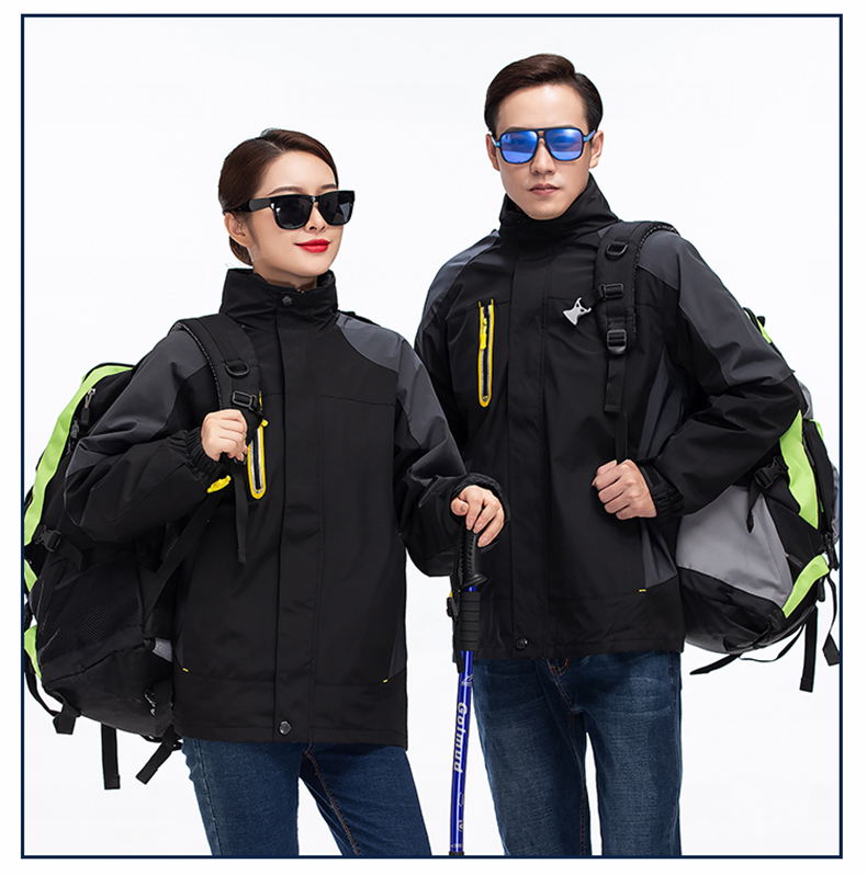 Outdoor windproof and waterproof three-in-one jacket for couples H22-8819