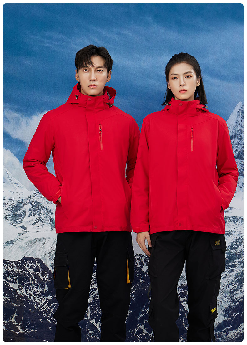 Outdoor windproof and waterproof polar fleece liner three-in-one jacket W01-77