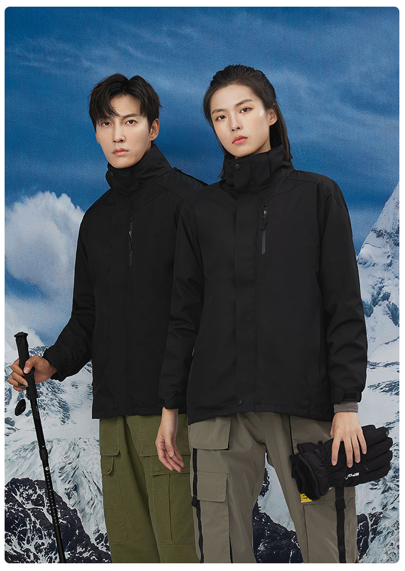 Outdoor windproof and waterproof polar fleece liner three-in-one jacket W01-77