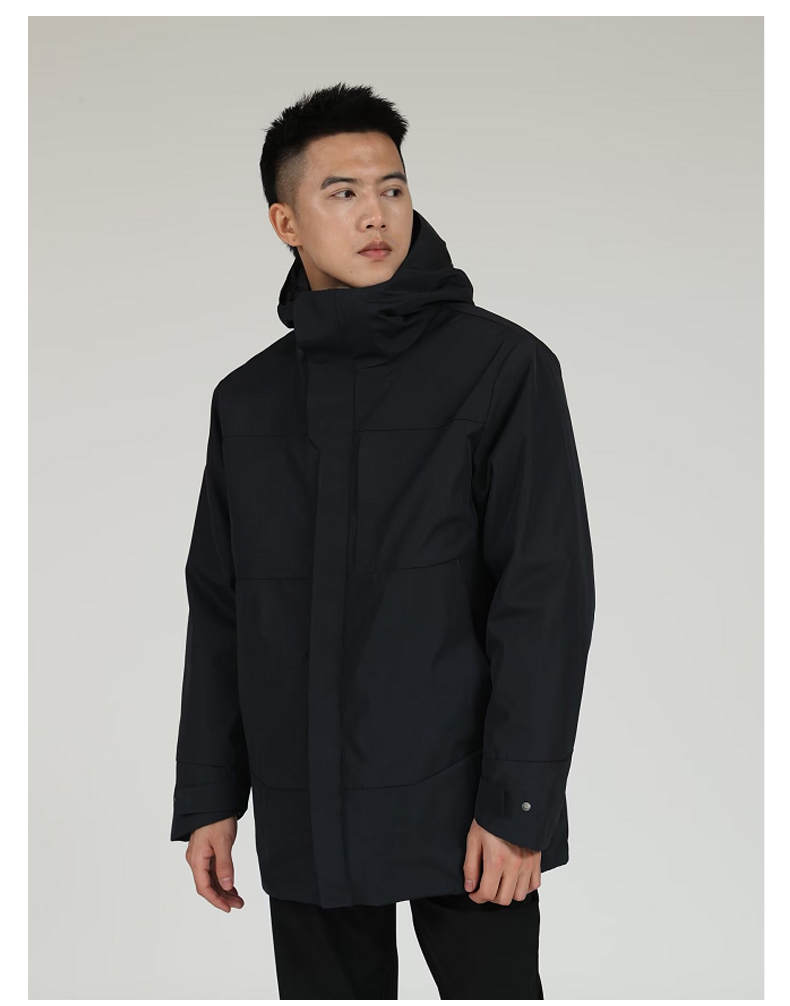 Men mid-length down jacket with detachable liner ZT1-9300