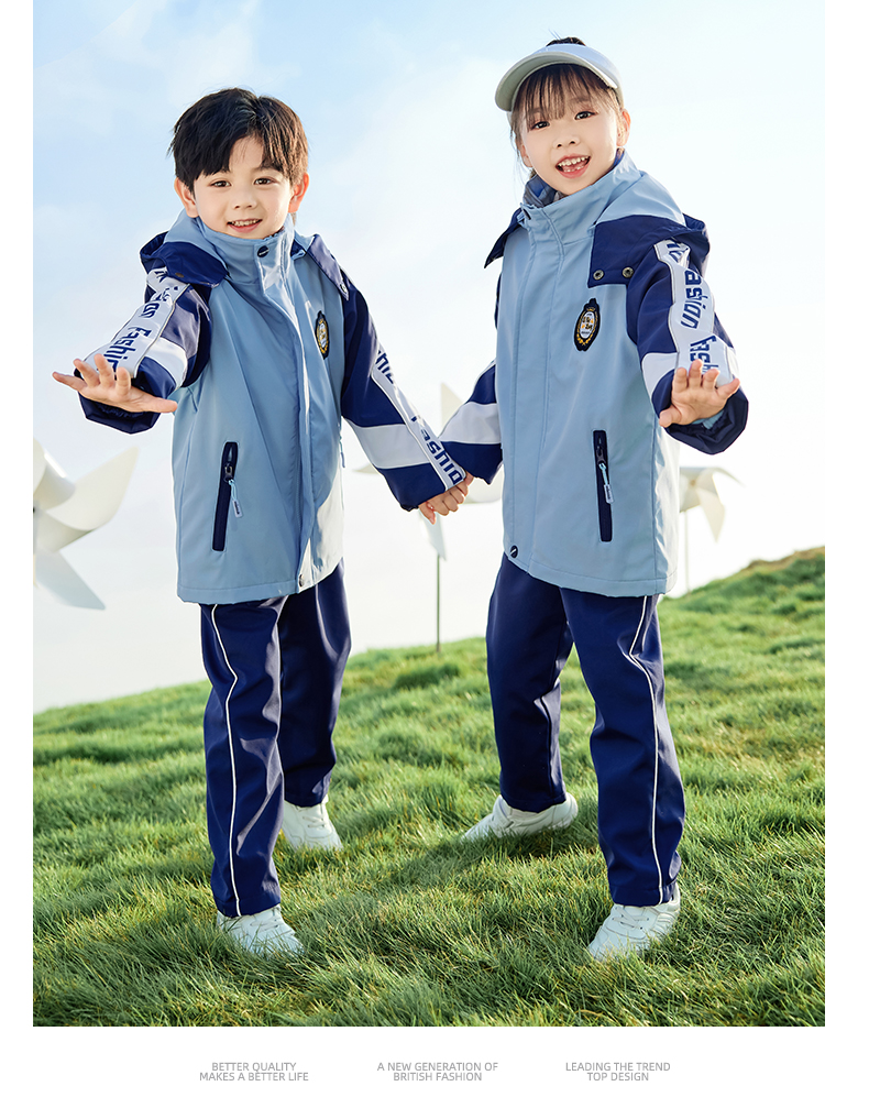 Children warm and windproof detachable jacket three-piece set 455-9307