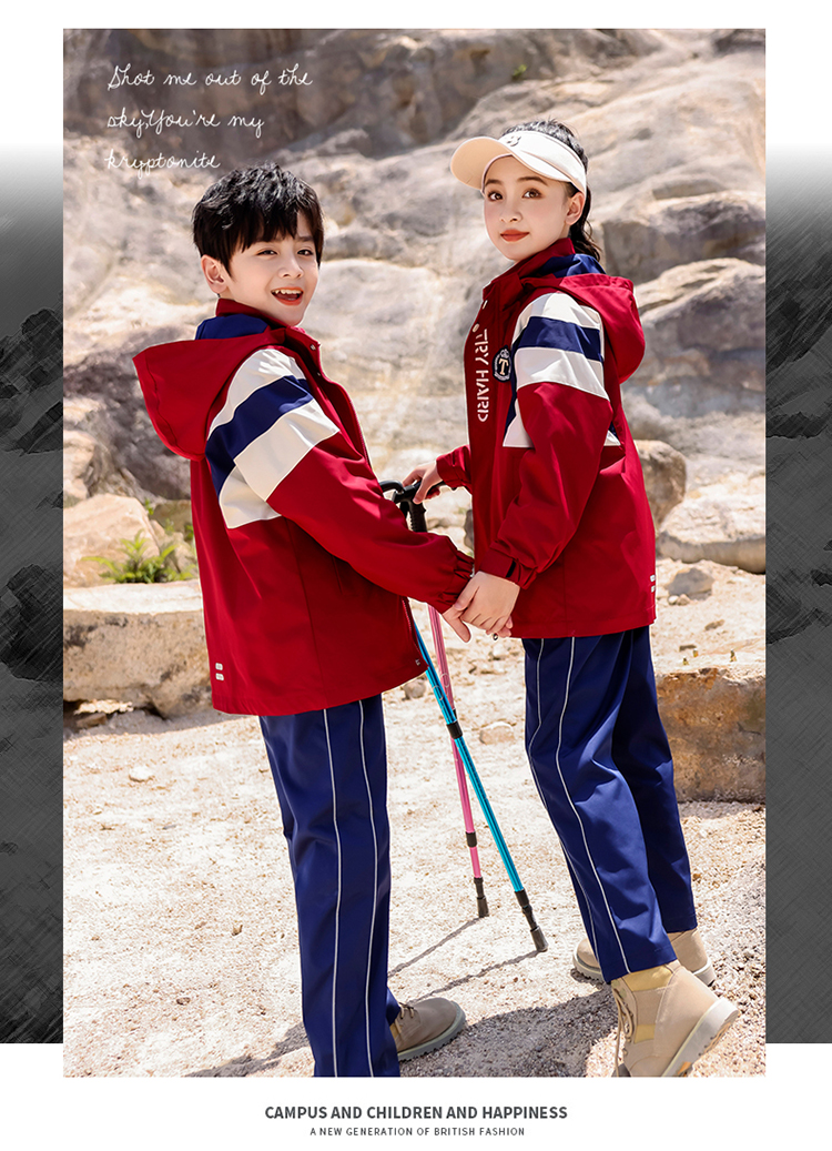 Polar fleece liner outdoor cold-proof jacket for children 894-6319 two-piece set