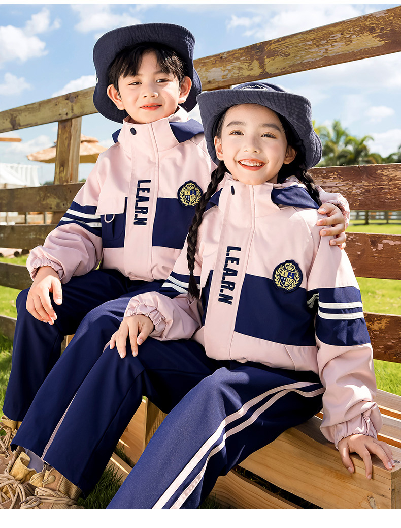 Campus style autumn and winter warm outdoor jacket for children 215-9118 two-piece set (with label)