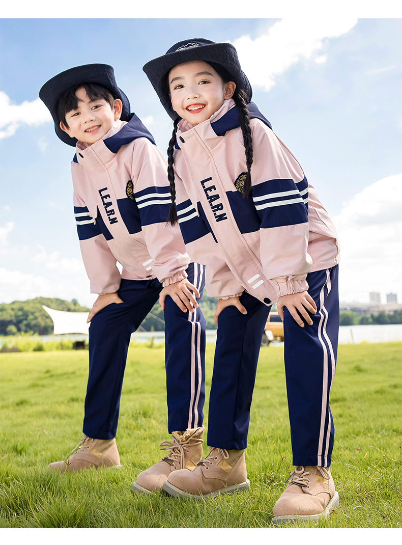 Campus style autumn and winter warm outdoor jacket for children 215-9118 two-piece set (with label)