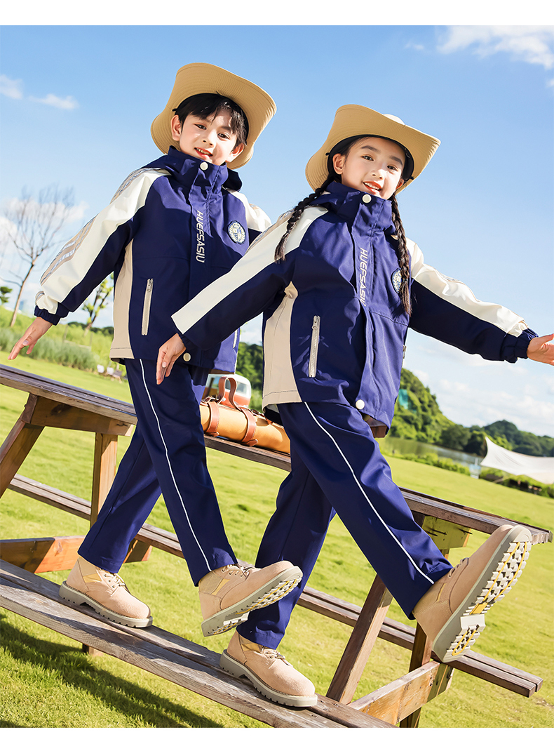 Campus style autumn and winter outdoor jacket three-in-one children style 215-9130 two-piece set (with label)