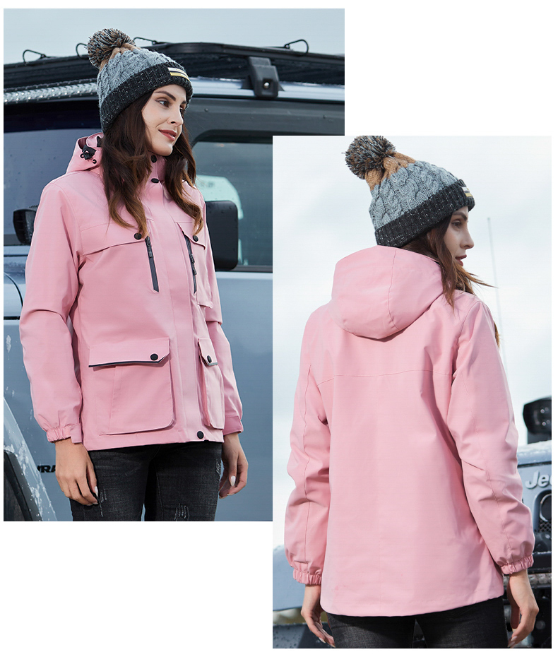 Outdoor polar fleece jacket for men and women couples three-in-one two-piece suit KF2-6088 polar fleece for women