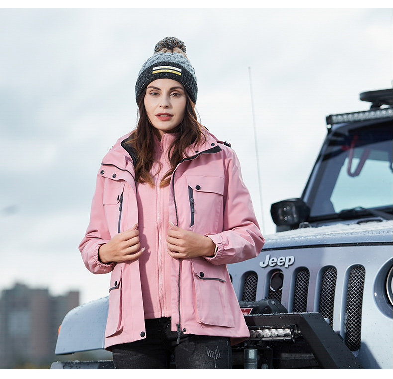 Outdoor polar fleece jacket for men and women couples three-in-one two-piece suit KF2-6088 polar fleece for women