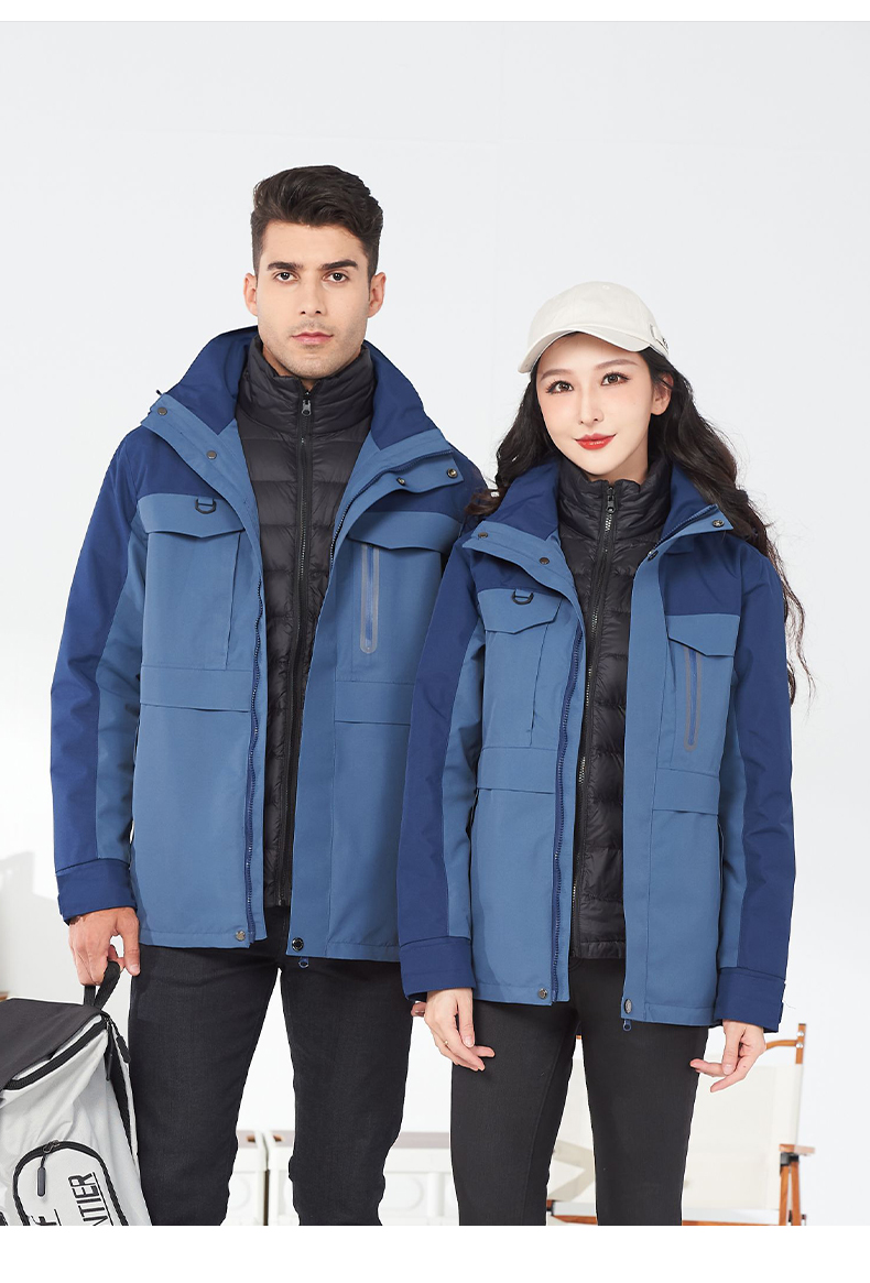 Down lining windproof warm jacket couple style T01-23088