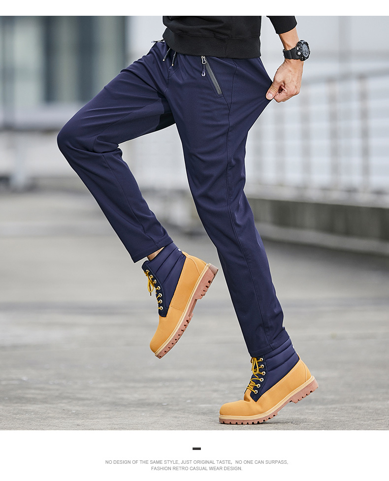 Outdoor casual men flat-leg cuffs plus velvet warm soft shell assault pants KD2-L992829