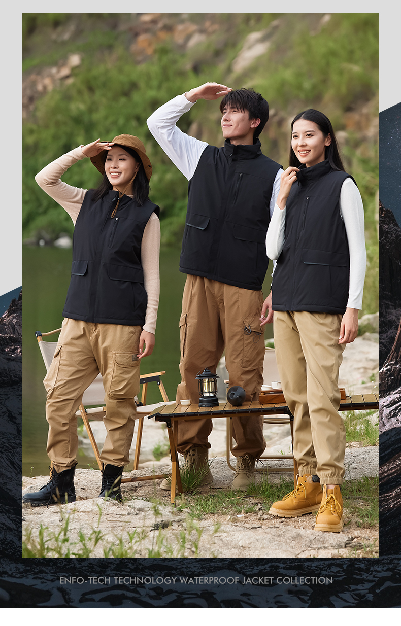 Waterproof and wear-resistant down cotton vest 158-2355