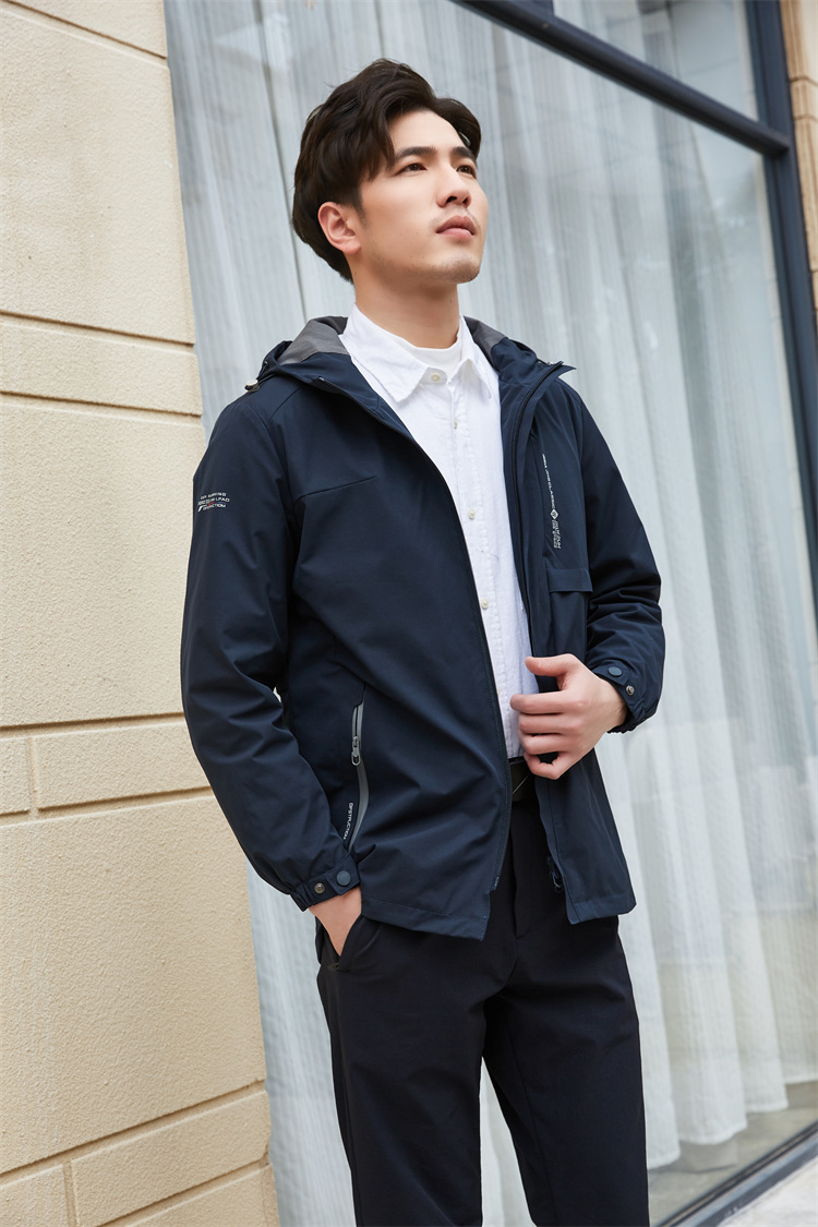 Outdoor hooded mid-length single-layer jacket men top KP1-99785