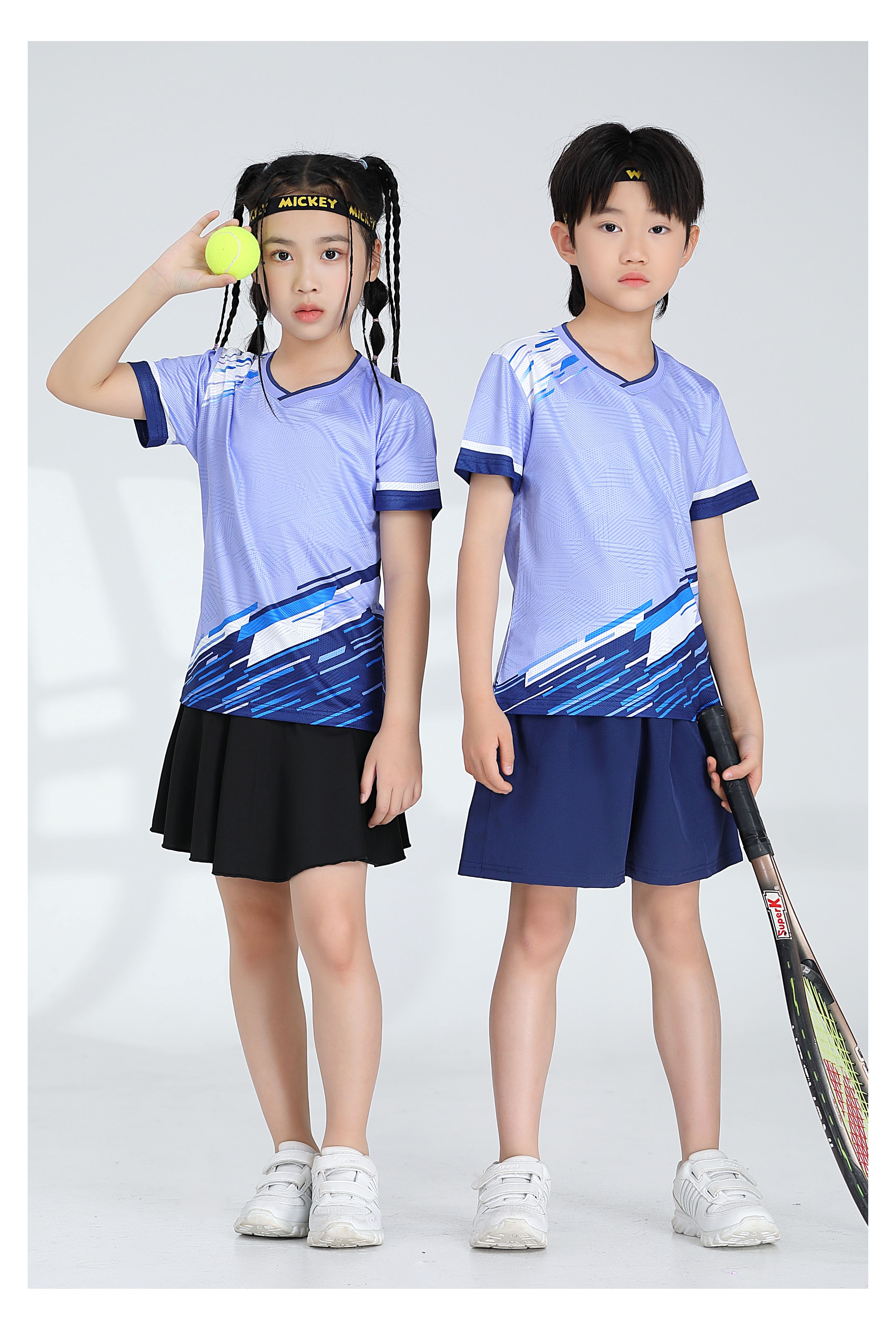 Badminton training suit short-sleeved top 120-1891 for children